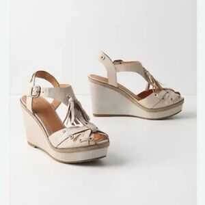 NWT Anthropologie Schuler and Sons Philadelphia Leather Wedge Sandals 
size 8.5